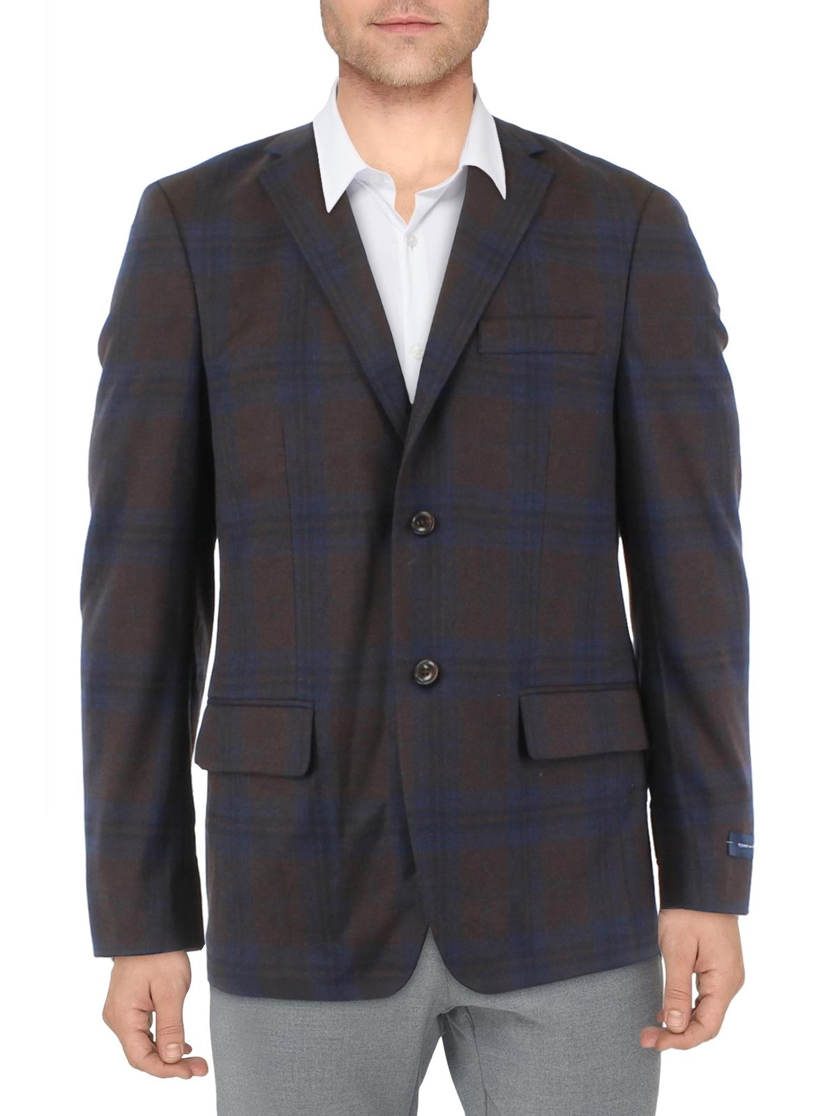Tommy Hilfiger Mens Plaid Modern Fit Two-Button Blazer